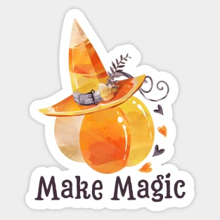 Halloween Pumpkin Gift Make Magic Witch Hat Autumn Decor Sticker